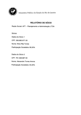 RELATÓRIO DE sóclo - Ministério Público do Estado do Rio de