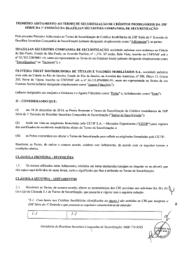 Primeiro Aditamento ao Termo de Securitização