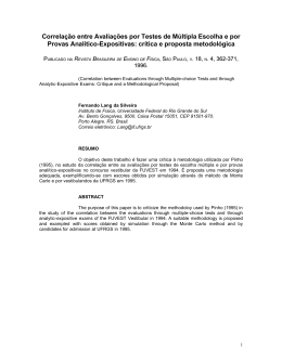 Correla&ccedil;&atilde;o entre avalia&ccedil;&otilde;es por testes de m&uacute;ltipla escolha e por