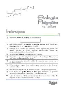 2) Este caderno cont&eacute;m 30 quest&otilde;es de m&uacute;ltipla escolha