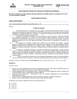 ANALISTA TÉCNICO: HABILITAÇÃO ESPECÍFICA URBANISMO