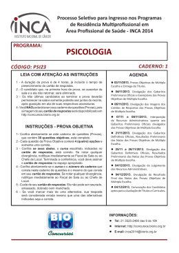 Exemplar de Prova Objetiva - Psicologia