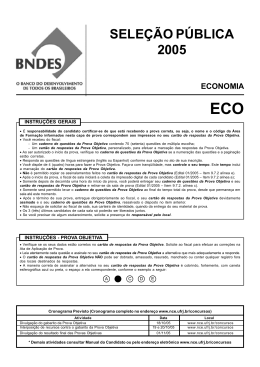 Prova Objetiva de Economia
