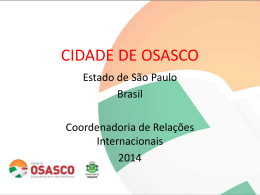 CIDADE DE OSASCO - Secretaria de Relações Institucionais