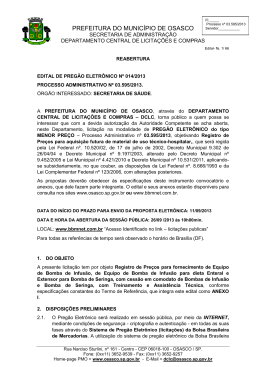 PREFEITURA DO MUNIC&Iacute;PIO DE OSASCO