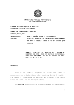 Processo PGT/CCR/nº 10245/2010 - Ministério Público do Trabalho