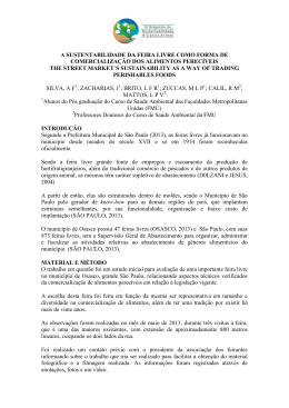 a sustentabilidade da feira livre como forma de