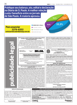 Edital de Convoca&ccedil;&atilde;o para Assembl&eacute;ia Geral Ordin&aacute;ria