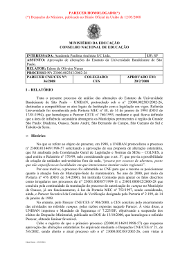 Parecer CNE/CES nº 36/2008, aprovado em 20 de fevereiro de 2008