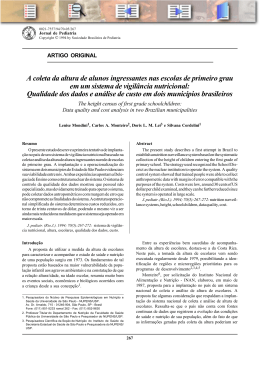 A coleta da altura de alunos ingressantes nas escolas de primeiro