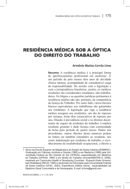 resid&ecirc;ncia m&eacute;dica sob a &oacute;ptica do direito do trabalho