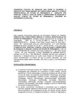 CONVENÇÃO COLETIVA DE TRABALHO QUE ENTRE