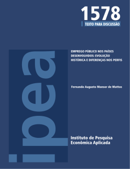 EMPREGO P&Uacute;BLICO NOS PA&Iacute;SES DESENVOLVIDOS