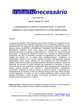 a quest&atilde;o ambiental nos pa&iacute;ses perif&eacute;ricos latino