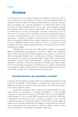 Desenvolvimento Sustent&aacute;vel num Mundo em Envelhecimento