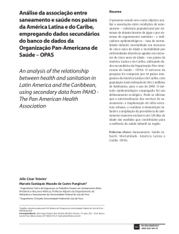 Análise da associação entre saneamento e saúde nos países da