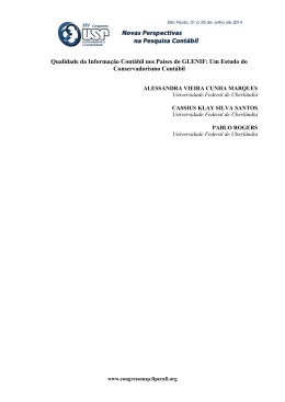 Qualidade da Informa&ccedil;&atilde;o Cont&aacute;bil nos Pa&iacute;ses do GLENIF: Um