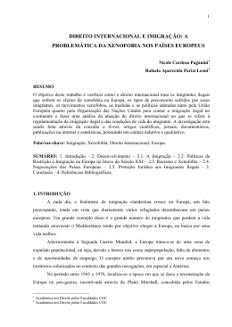 DIREITO INTERNACIONAL E IMIGRA&Ccedil;&Atilde;O: A PROBLEM&Aacute;TICA DA