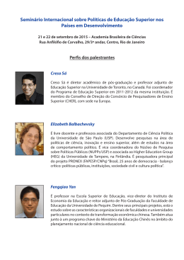 Perfis dos palestrantes - Academia Brasileira de Ciências