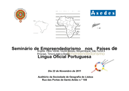 Semin&aacute;rio de Empreendedorismo nos Pa&iacute;ses de L&iacute;ngua