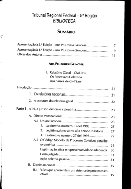 Os Processos Coletivos Nos Países de Civil Law e Common Law
