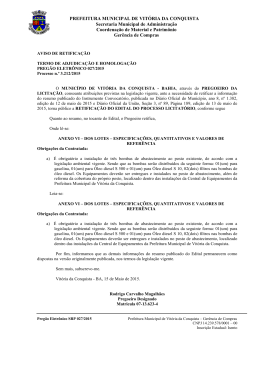 Aviso de Retificação PE 027.2015 - Prefeitura Municipal de Vitória