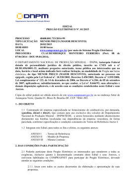 Edital Preg&atilde;o 01-2015- Aquisi&ccedil;&atilde;o de Combust&iacute;vel