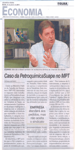 FOLHA - Sinda&ccedil;&uacute;car