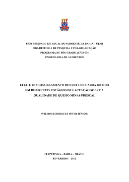 efeito do congelamento do leite de cabra obtido em