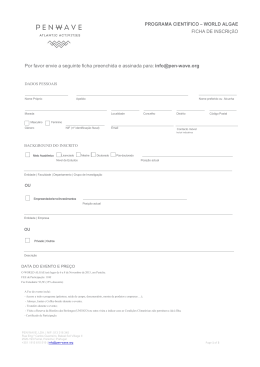 PROGRAMA CIENTÍFICO – WORLD ALGAE FICHA DE