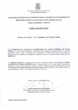 ESTADO DO RI`GRANDE DO sUL - Minist&eacute;rio P&uacute;blico