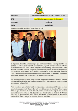 Clipping Eletr&ocirc;nico 09/09/2015 - Assembleia Legislativa do Estado