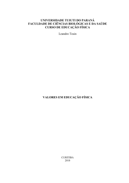 valores em educacao fisica - TCC On-line