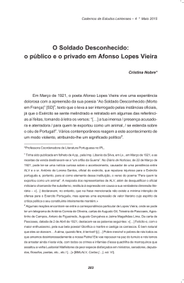 O Soldado Desconhecido: o público e o privado em Afonso Lopes