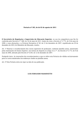 Portaria n&deg; 303, 02 de agosto de 2011