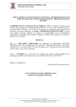 prefeitura municipal de teresina &ndash; pmt funda&ccedil;&atilde;o wall ferraz edital de