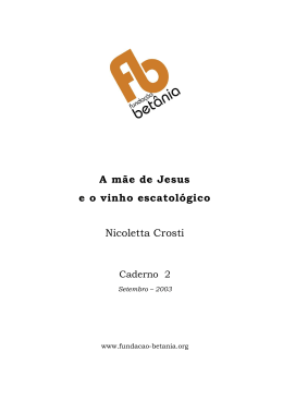 A m&atilde;e de Jesus e o vinho escatol&oacute;gico