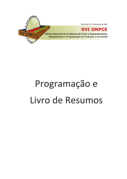 Programa&ccedil;&atilde;o e Livro de Resumos