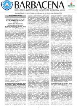 Edi&ccedil;&atilde;o Extra - 16/06/2015 - Prefeitura Municipal de Barbacena