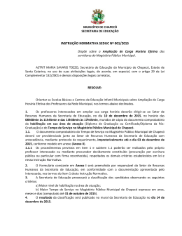 INSTRU&Ccedil;&Atilde;O NORMATIVA SEDUC N&ordm; 001/2015 RESOLVE: