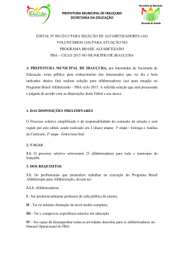 Veja aqui o edital. - Prefeitura de Irauçuba