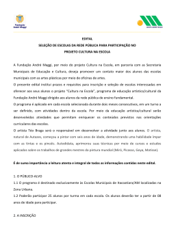 edital projeto Cultura na escola 2014
