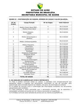 Processo SELETIVO SEMSA 2014.3