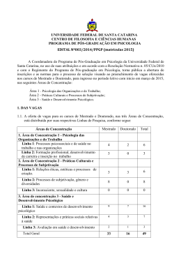 Edital Processo Seletivo 2014-2015 - PPGP