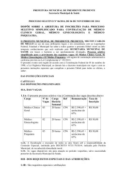 EDITAL DE ABERTURA DE INSCRIÇÕES PARA CONCURSO