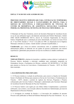 edital n&deg; 01/2015 de 16 de janeiro de 2015. processo seletivo