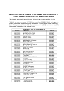 HOMOLOGA&Ccedil;&Atilde;O E DIVULGA&Ccedil;&Atilde;O DA RELA&Ccedil;&Atilde;O FINAL NOMINAL
