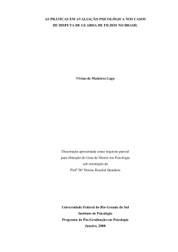 AS PRÁTICAS EM AVALIAÇÃO PSICOLÓGICA NOS CASOS DE