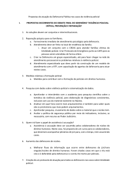 Propostas de atuação da Defensoria Pública nos casos de violência