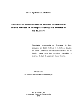 Preval&ecirc;ncia de transtornos mentais nos casos de tentativas de